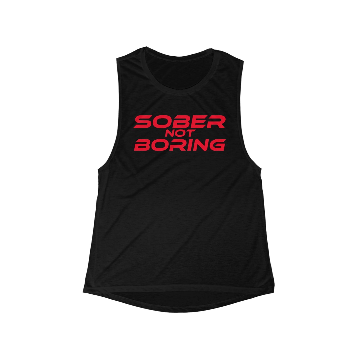 Sober Not Boring - Women's Flowy Scoop Muscle Tank