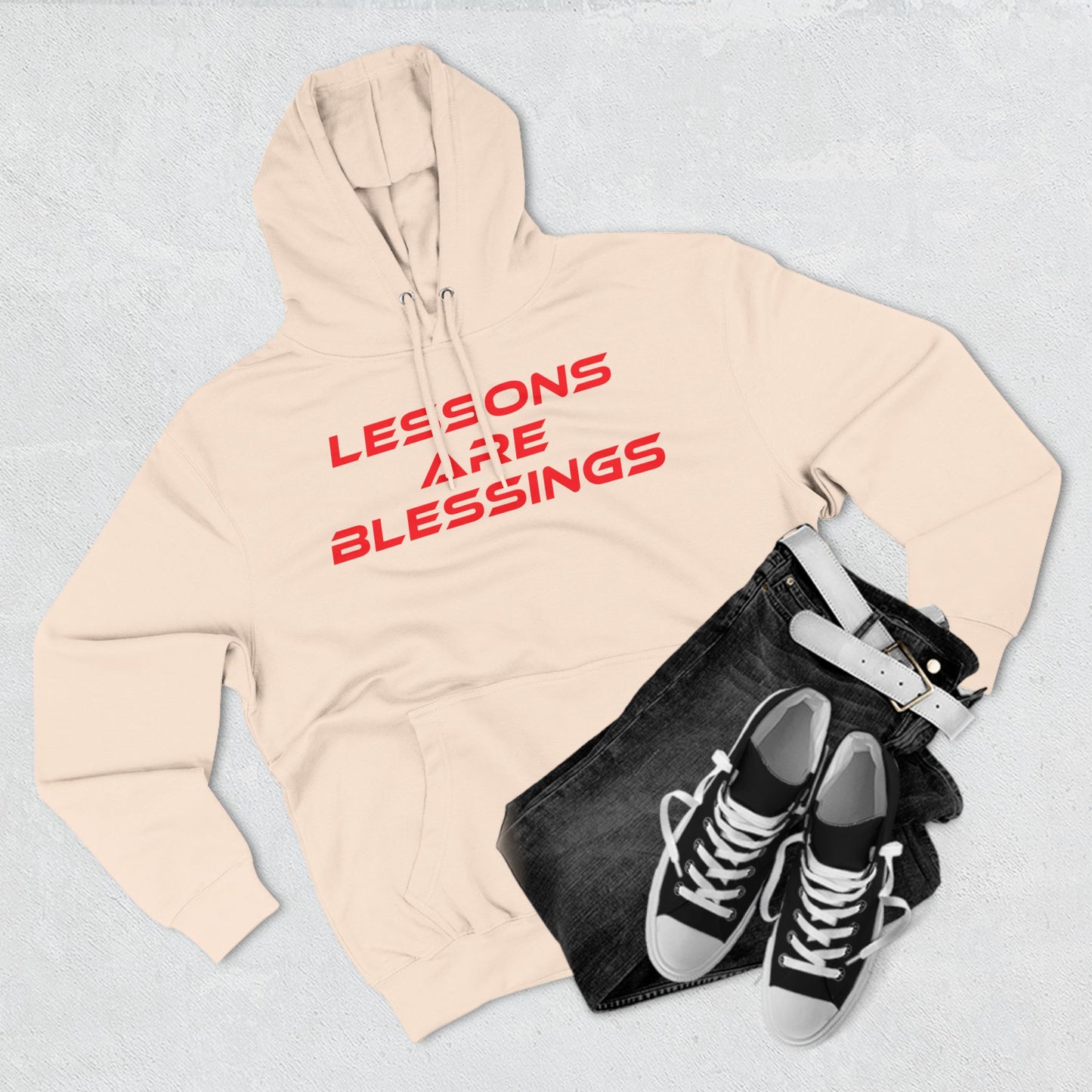 Lessons Are Blessings - Three-Panel Fleece Hoodie