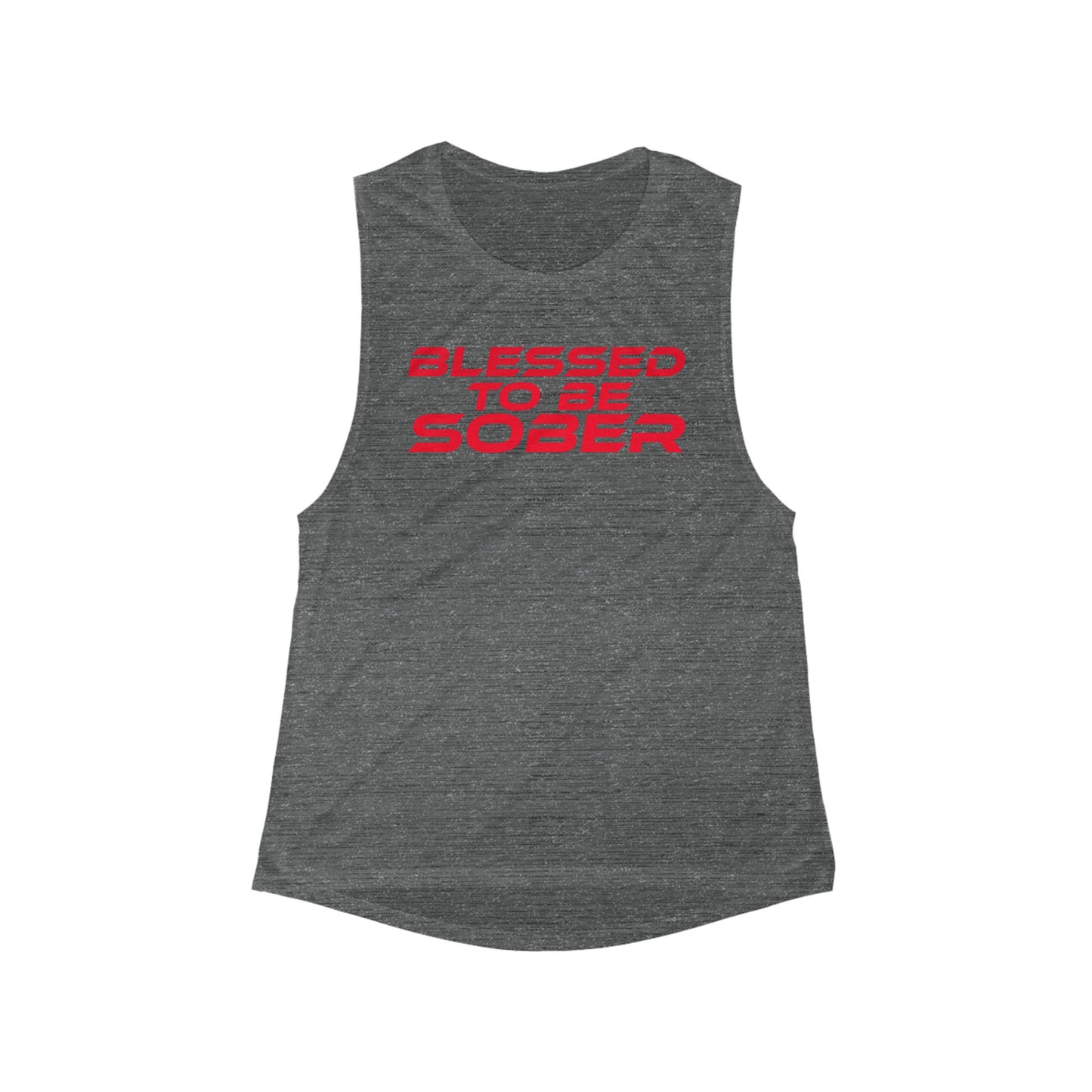 Blessed To Be Sober - Women's Flowy Scoop Muscle Tank