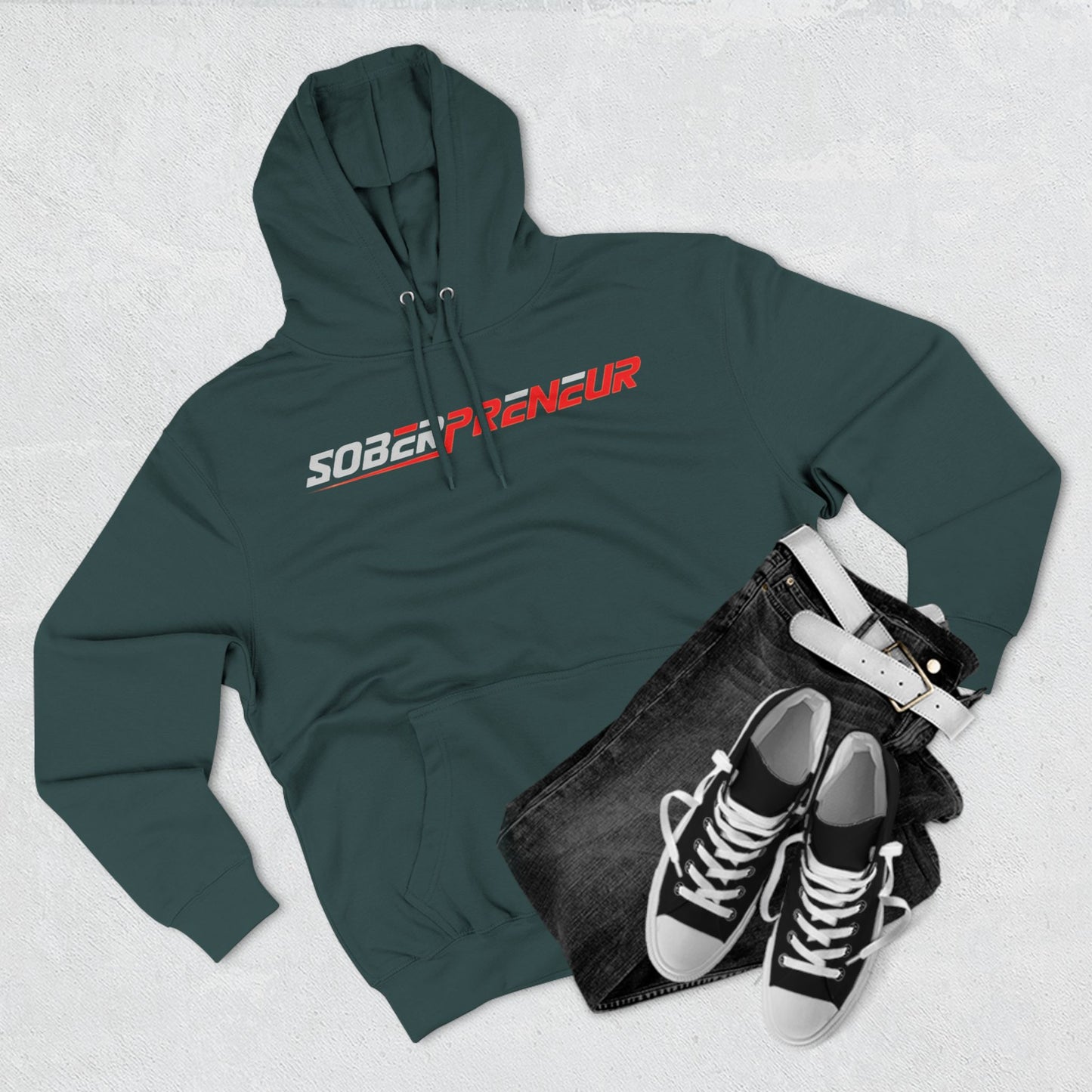 Soberpreneur Logo Gear - r Fleece Hoodie - Comfort for the Driven Entrepreneur