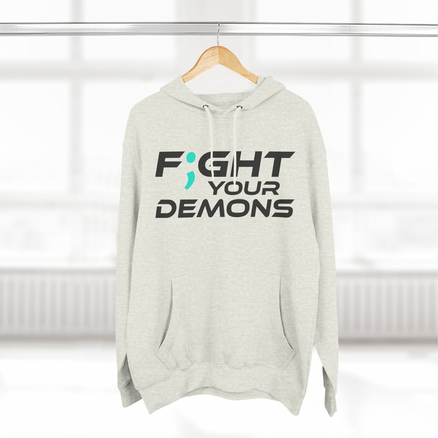 F;ght Your Demons (BLACK) - Three-Panel Fleece Hoodie