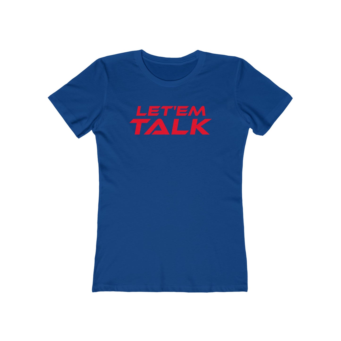 Let'em Talk - Women’s Let'em Talk Boyfriend Tee - Casual Black Graphic T-Shirt