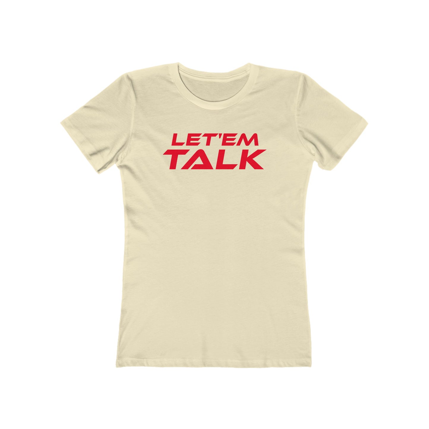 Let'em Talk - Women’s Let'em Talk Boyfriend Tee - Casual Black Graphic T-Shirt