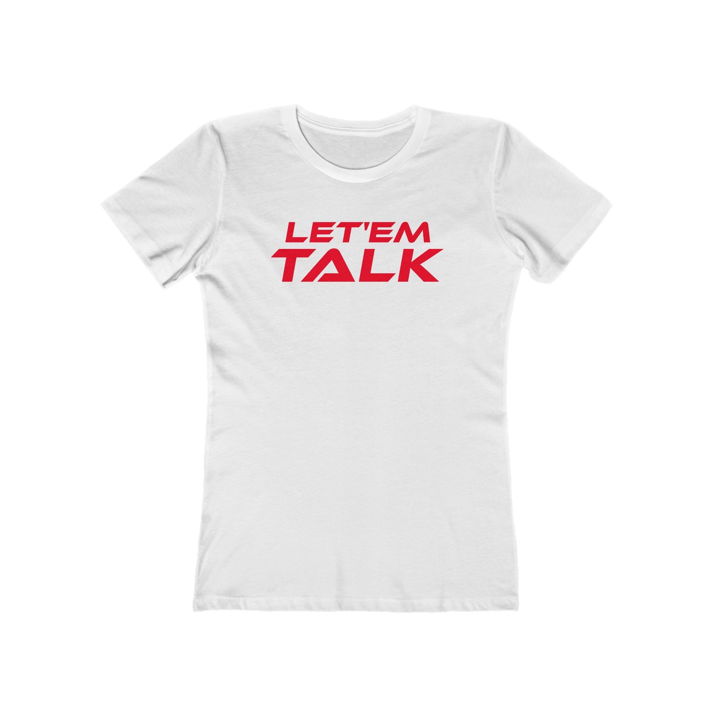 Let'em Talk - Women’s Let'em Talk Boyfriend Tee - Casual Black Graphic T-Shirt