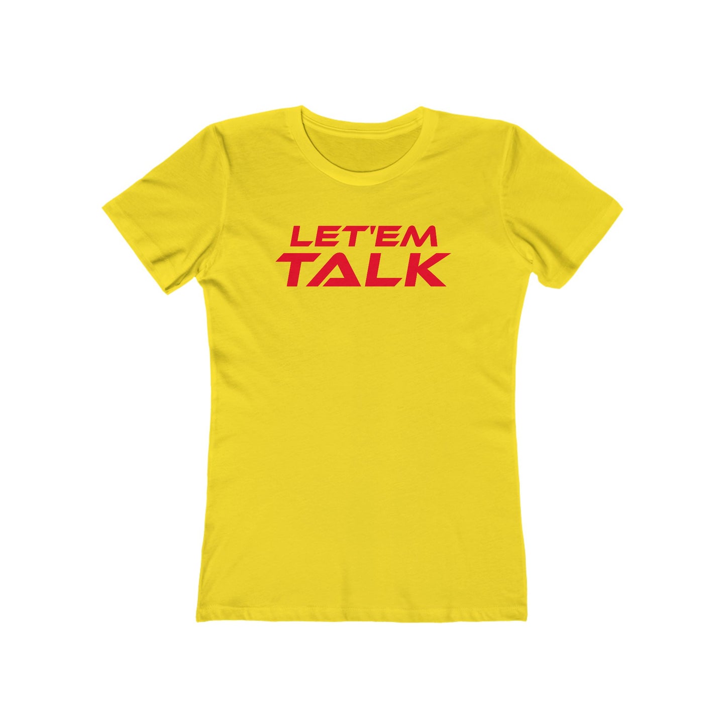 Let'em Talk - Women’s Let'em Talk Boyfriend Tee - Casual Black Graphic T-Shirt