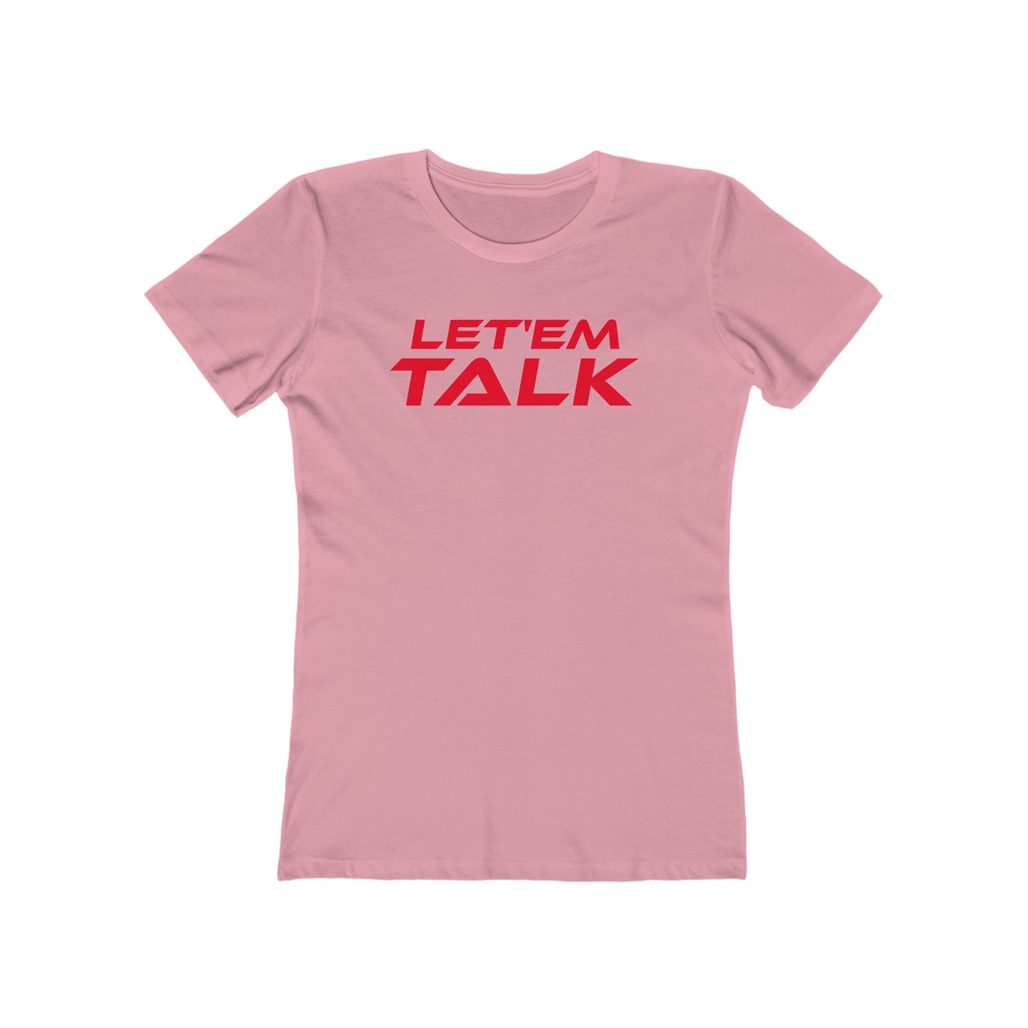 Let'em Talk - Women’s Let'em Talk Boyfriend Tee - Casual Black Graphic T-Shirt