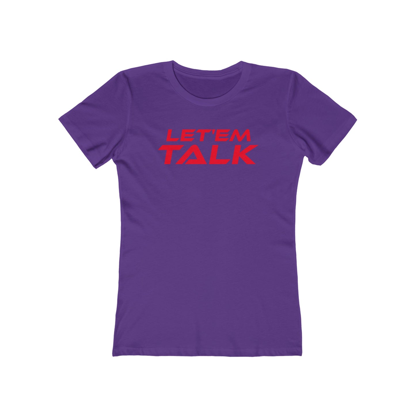 Let'em Talk - Women’s Let'em Talk Boyfriend Tee - Casual Black Graphic T-Shirt