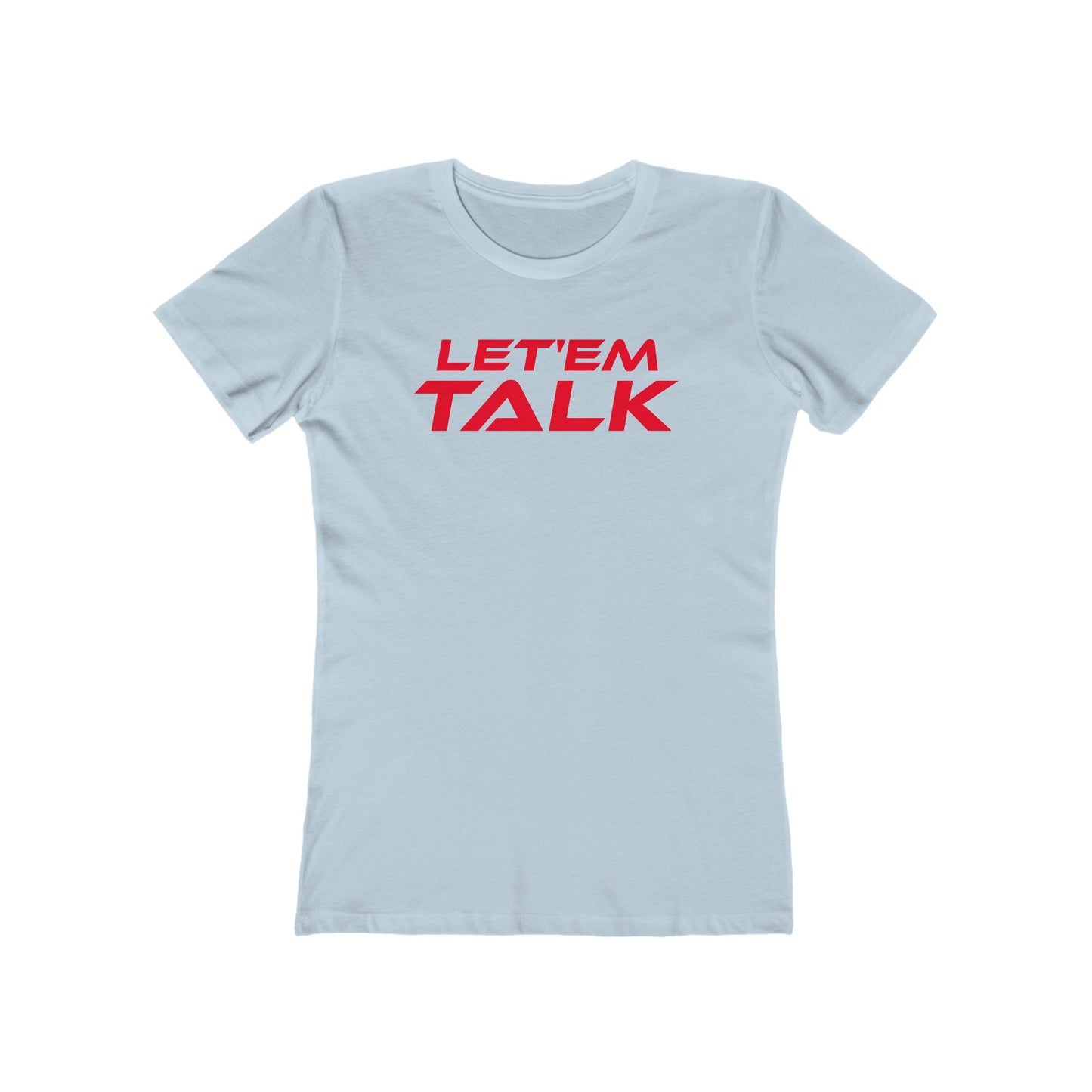 Let'em Talk - Women’s Let'em Talk Boyfriend Tee - Casual Black Graphic T-Shirt