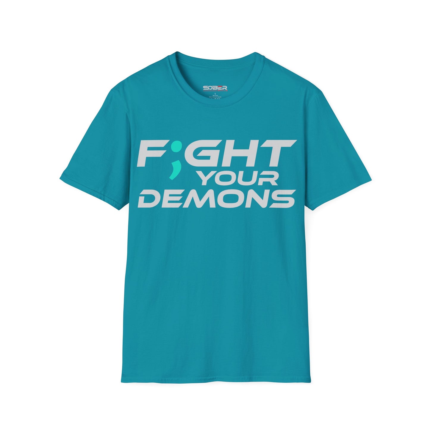 F;ght Your Demons (WHITE) - Unisex Softstyle T-Shirt