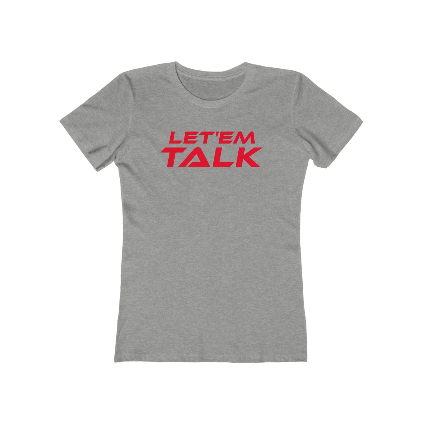 Let'em Talk - Women’s Let'em Talk Boyfriend Tee - Casual Black Graphic T-Shirt