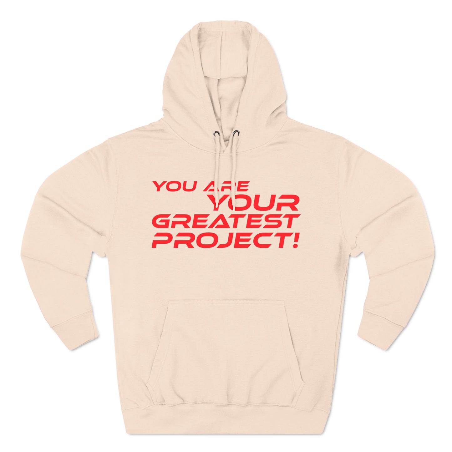 You Are Your Greatest Project Fleece Hoodie - Motivational Black Hoodie for Personal Growth