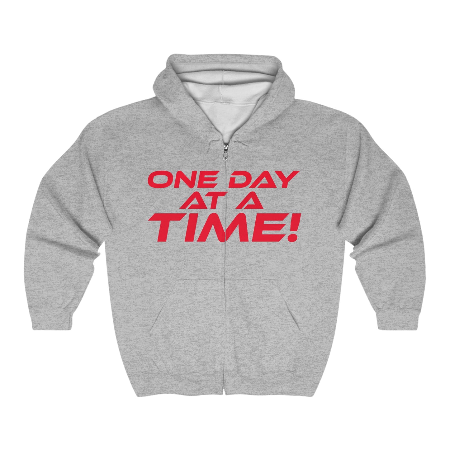 One Day At A Time - Unisex Heavy Blend™ Full Zip Hooded Sweatshirt Motivational